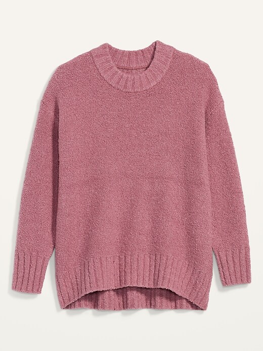 View large product image 1 of 1. Cozy Oversized Bouclé Crew-Neck Sweater for Women