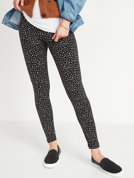 Image number 1 showing, High-Waisted Cozy-Lined Cheetah Print Leggings for Women