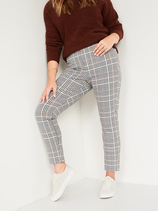 Image number 5 showing, High-Waisted Patterned Pixie Skinny Ankle Pants for Women