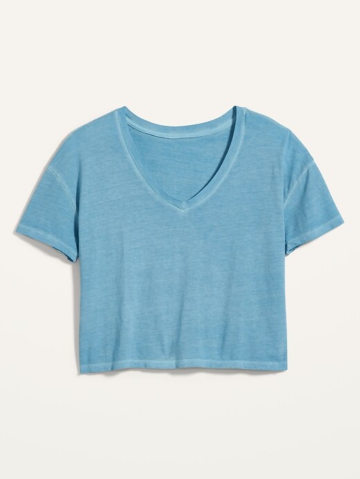 Loose Specially Dyed VNeck Crop TShirt Old Navy