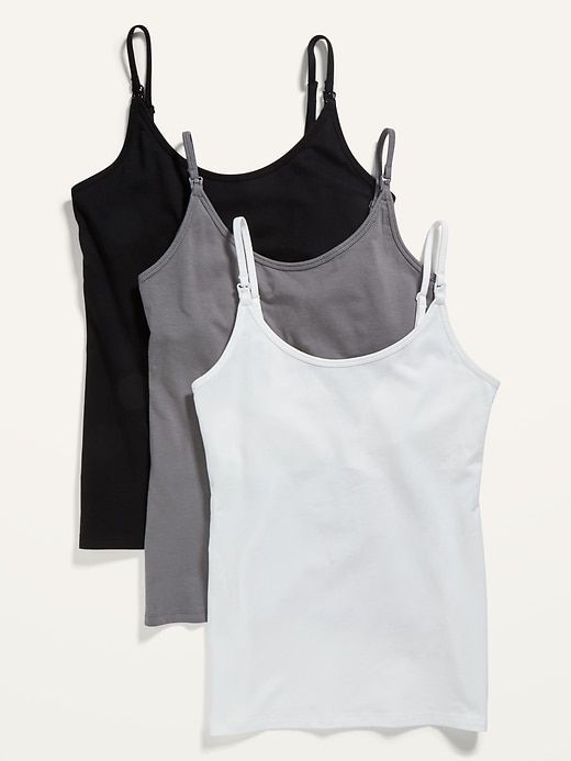 View large product image 1 of 1. Maternity First Layer Nursing Cami Top 3-Pack