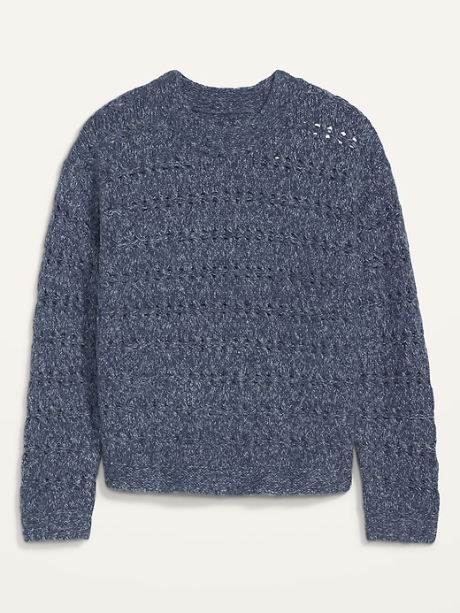 View large product image 2 of 2. Textured Cable-Knit Pointelle Sweater for Women