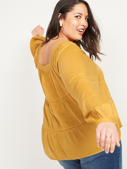 Image number 2 showing, Square-Neck Tiered Plus-Size Swing Top
