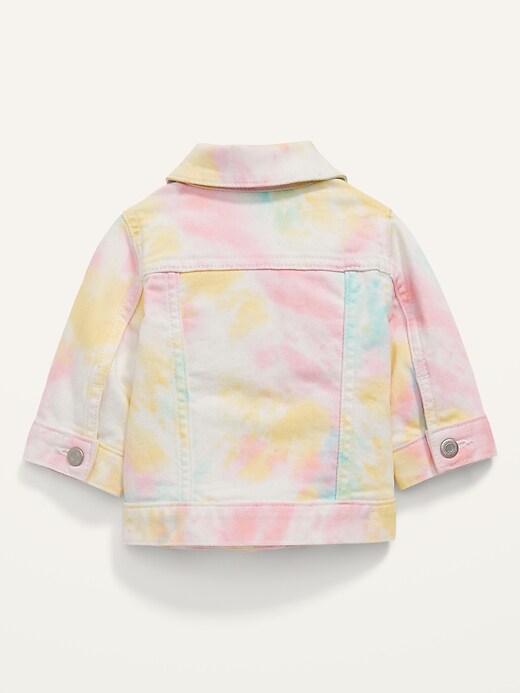 View large product image 2 of 2. Rainbow Tie-Dye Jean Jacket for Baby
