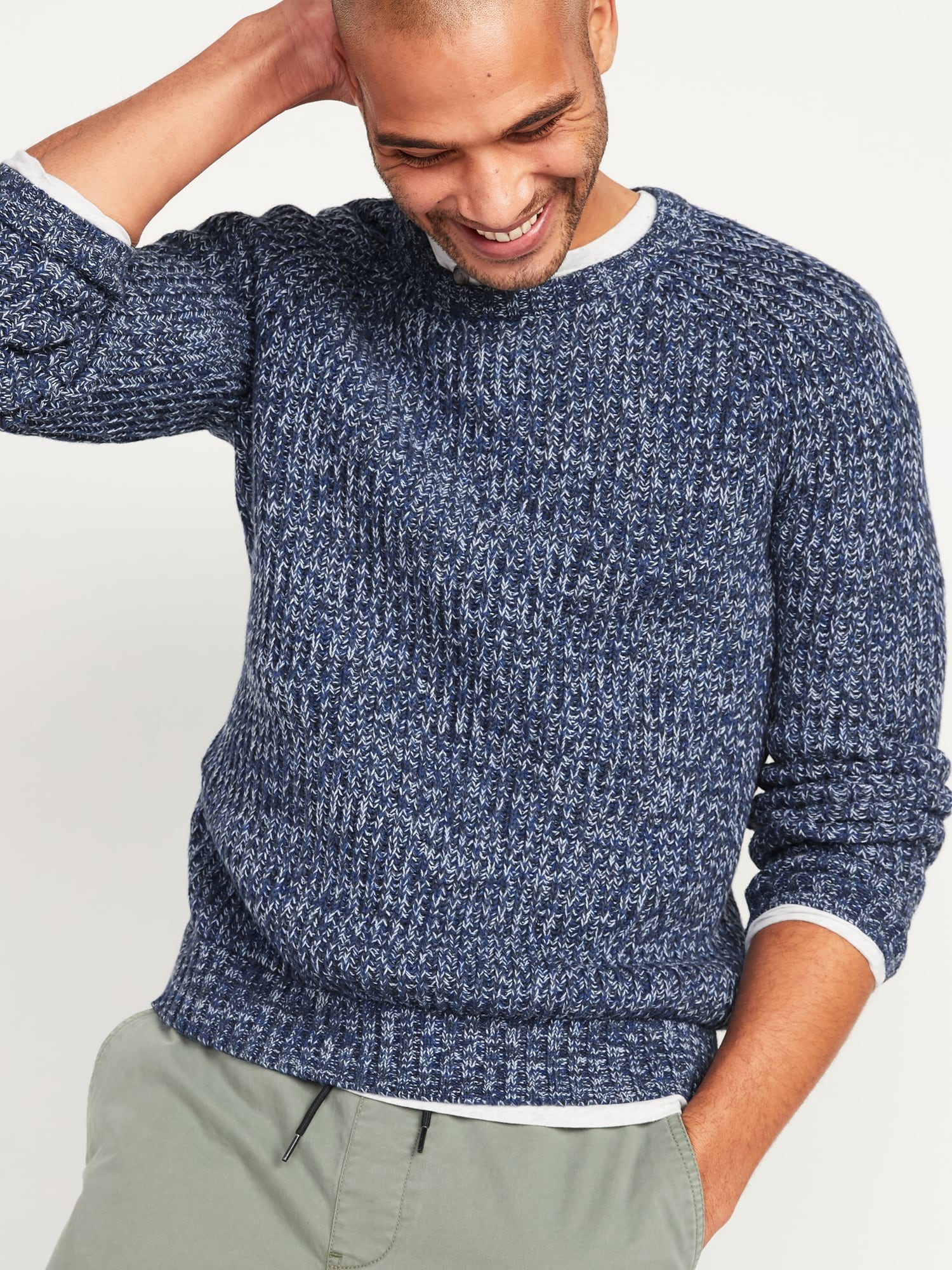 Textured Rib-Knit Crew-Neck Sweater | Old Navy