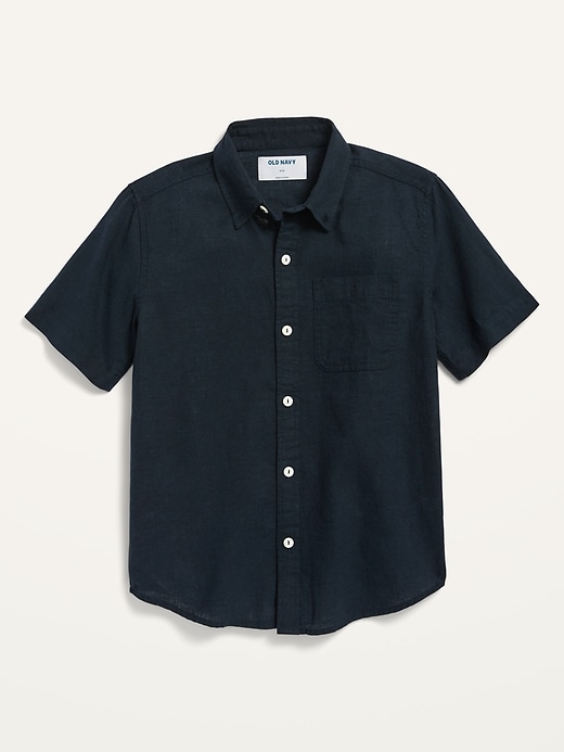 View large product image 1 of 1. Short-Sleeve Linen-Blend Shirt For Boys