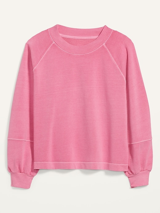 Garment-Dyed Blouson-Sleeve Sweatshirt for Women | Old Navy