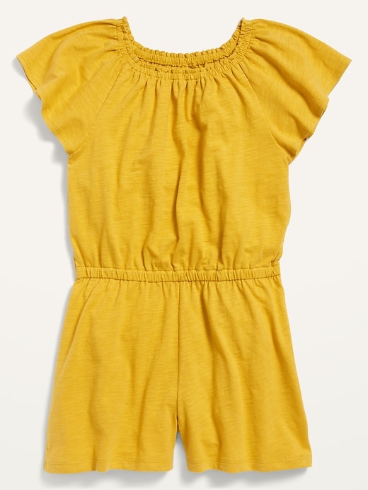 View large product image 1 of 1. Flutter-Sleeve Jersey Romper for Girls