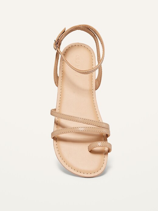 View large product image 2 of 3. Faux-Leather Strappy Sandals for Girls