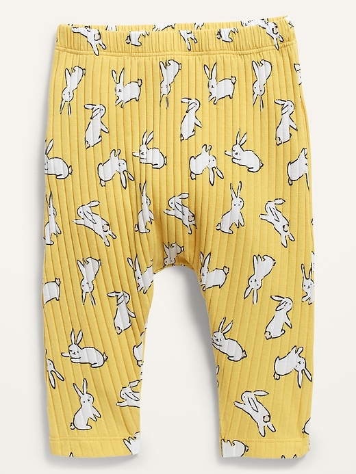 View large product image 1 of 1. Bunny-Print Rib-Knit Pull-On Pants for Baby