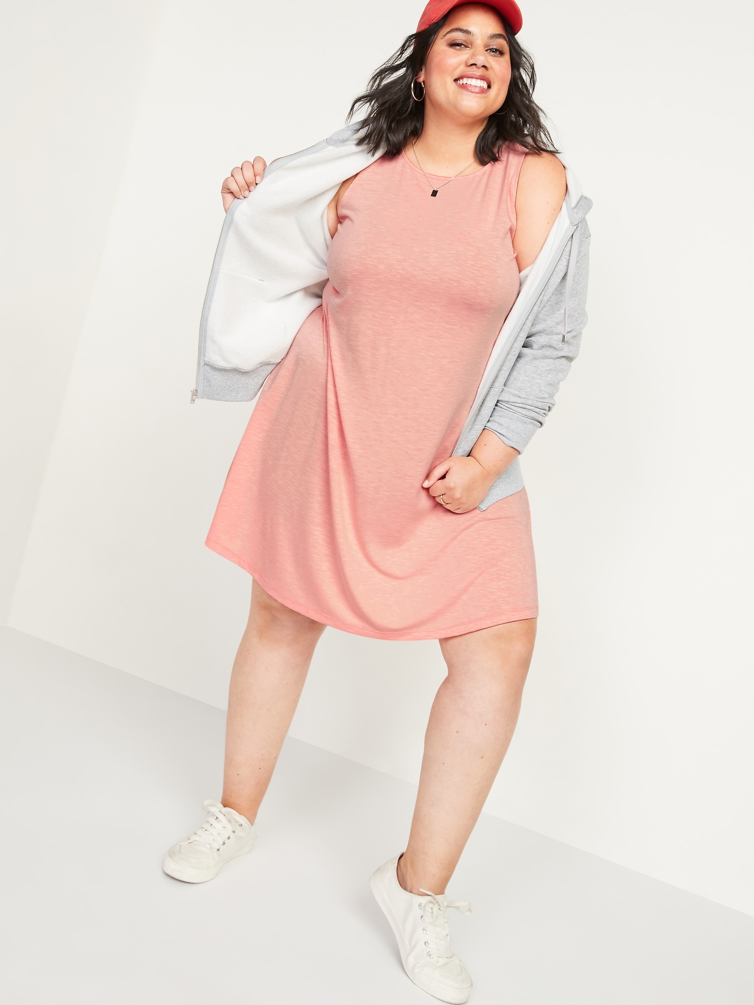 plus size sleeveless swing dress