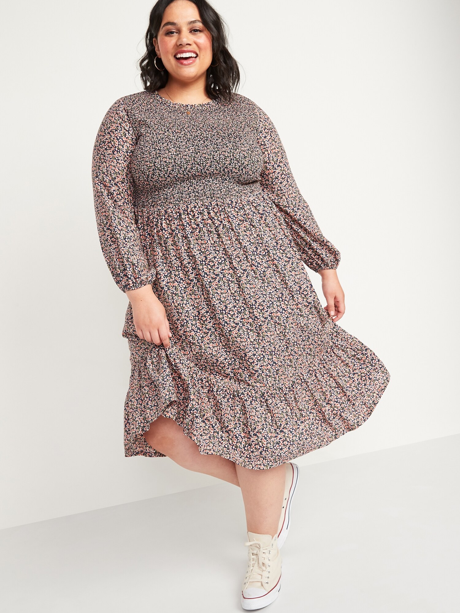 DVF ワンピース Libra printed gathered midi dress998378 Libra printed gathered midi dress in white - Diane Von