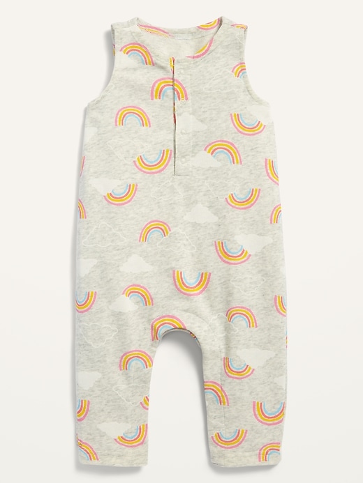 View large product image 1 of 1. Sleeveless Henley French Terry One-Piece for Baby