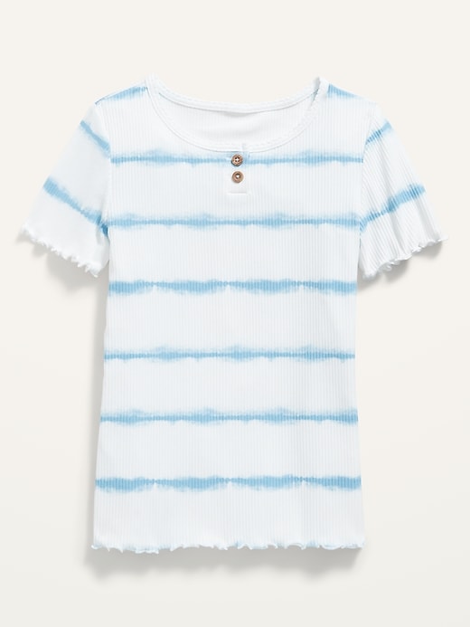 View large product image 1 of 2. Rib-Knit Short-Sleeve Henley T-Shirt for Girls