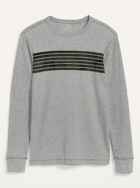 View large product image 3 of 3. Thermal-Knit Camo Chest-Stripe Long-Sleeve Tee