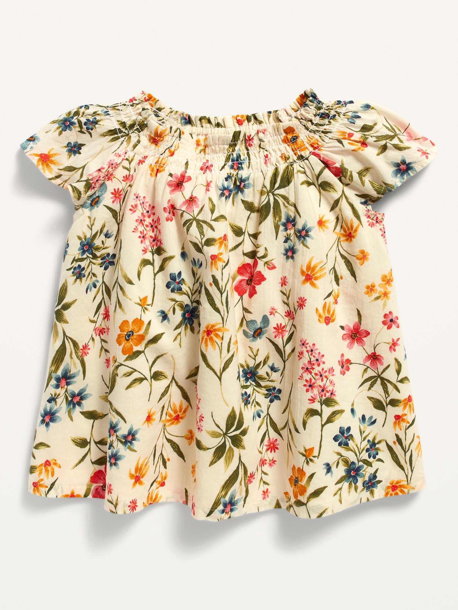 Floral Smocked Top for Toddler Girls