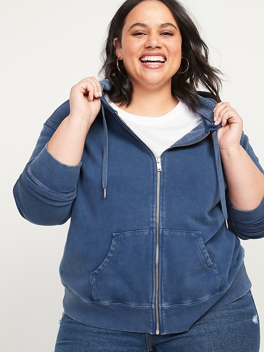 Garment-Dyed Plus-Size Zip-Front Hoodie | Old Navy