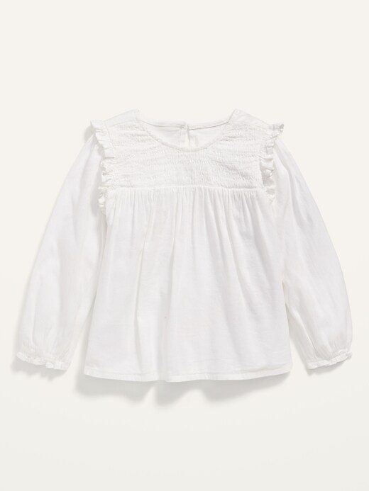 Long-Sleeve Smocked Ruffle-Trim Top for Toddler Girls | Old Navy