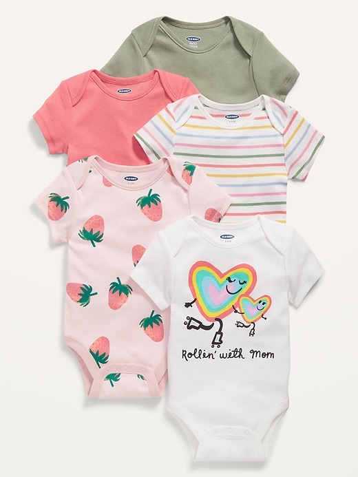 View large product image 1 of 2. 5-Pack Short-Sleeve Bodysuit for Baby