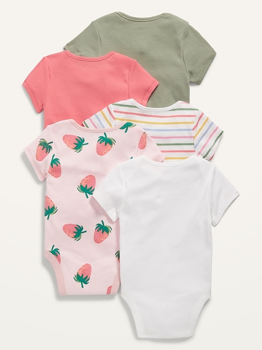 View large product image 2 of 2. 5-Pack Short-Sleeve Bodysuit for Baby