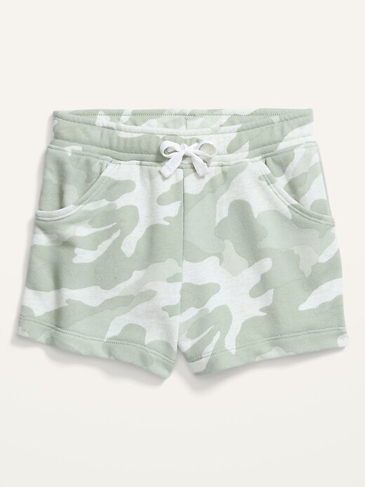 View large product image 1 of 1. Functional-Drawstring Printed French Terry Shorts for Toddler Girls