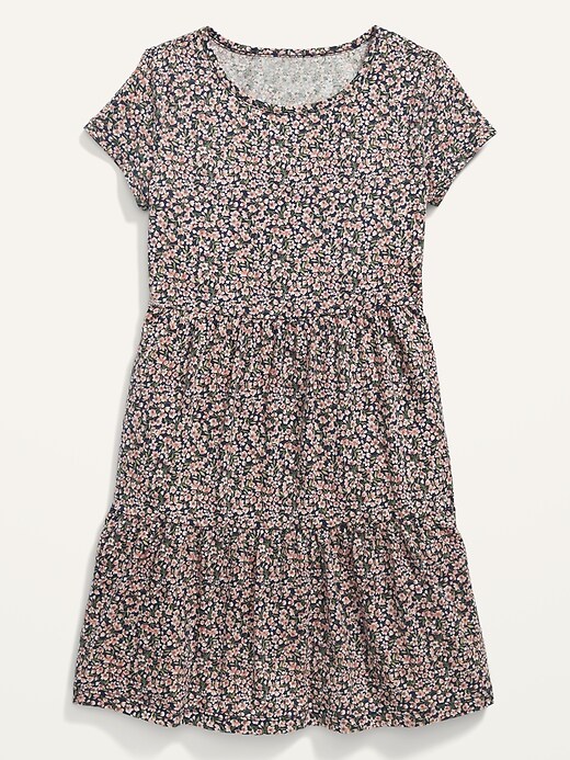 View large product image 1 of 1. Tiered Jersey Fit & Flare Dress for Girls
