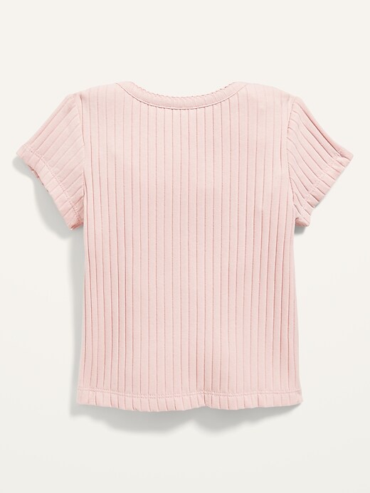 View large product image 2 of 2. Short-Sleeve Rib-Knit Top for Baby