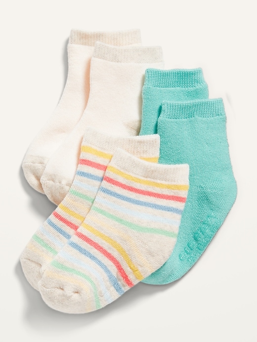 View large product image 1 of 1. Unisex 3-Pack Printed Crew Socks for Baby