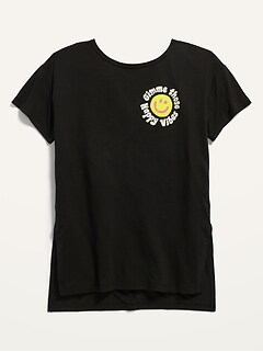 Luxe Short-Sleeve Graphic Tunic for Girls