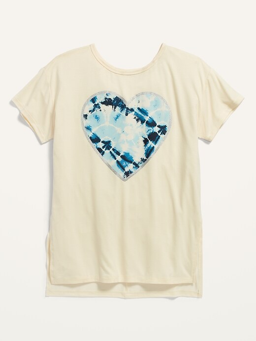 View large product image 1 of 2. Luxe Short-Sleeve Graphic Tunic for Girls