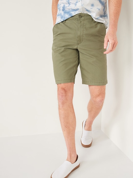 Old Navy Straight Lived-In Khaki Non-Stretch Shorts for Men - 10-inch inseam. 1