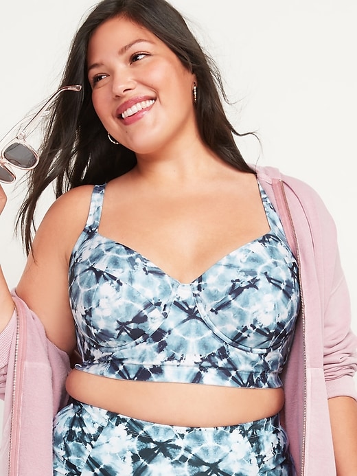 View large product image 1 of 2. Long-Line Underwire Plus-Size Bralette Swim Top
