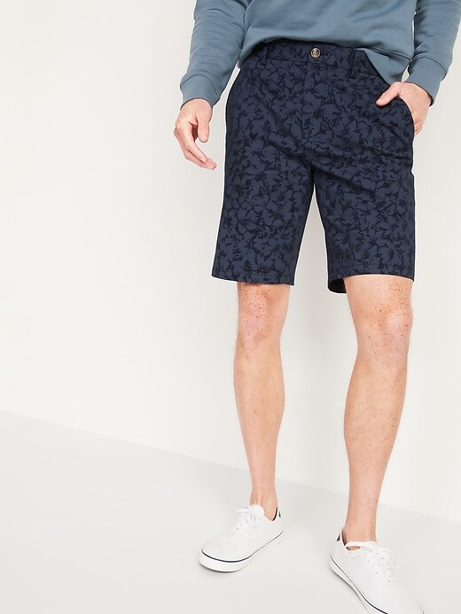 View large product image 1 of 3. Slim Ultimate Floral-Print Twill Shorts -- 10-inch inseam