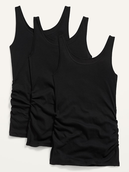 View large product image 1 of 1. Maternity First Layer Ribbed Tank Top 3-Pack