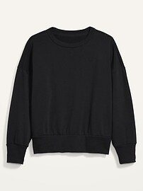 Loose Crew-Neck Plus-Size Cropped Sweatshirt