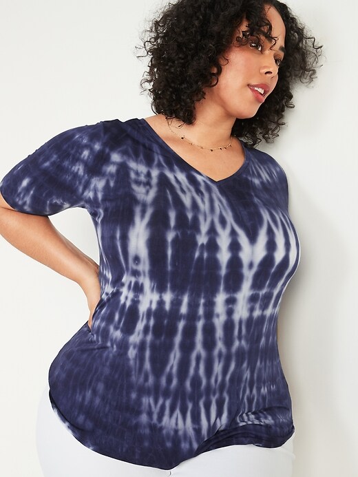 Image number 1 showing, Luxe Tie-Dyed Plus-Size Tunic Tee