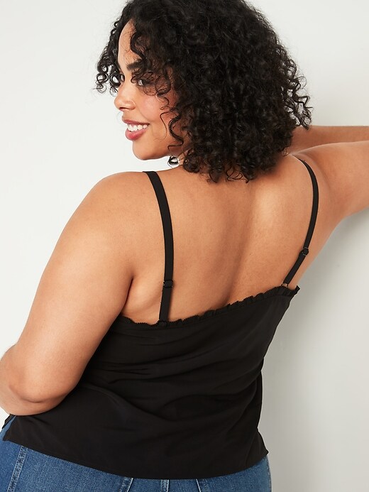 View large product image 2 of 3. Ruffled V-Neck Plus-Size Cami Top