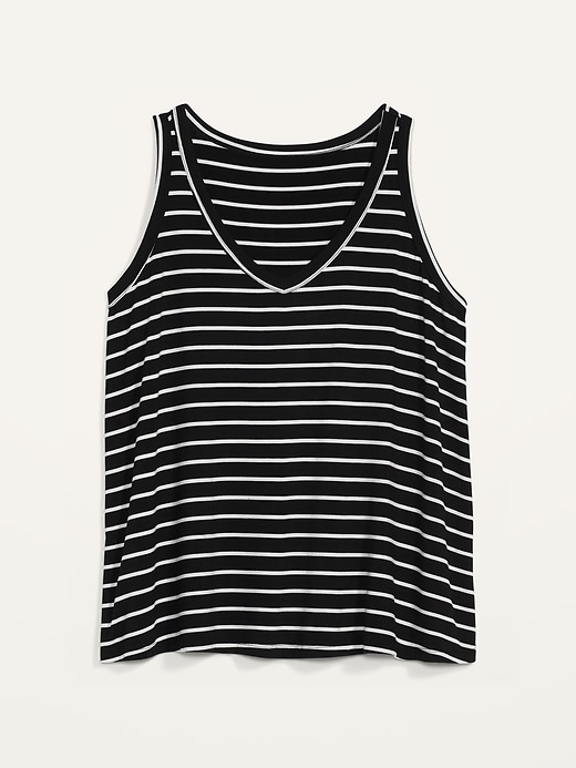 View large product image 1 of 1. Luxe Striped Plus-Size V-Neck Tank Top