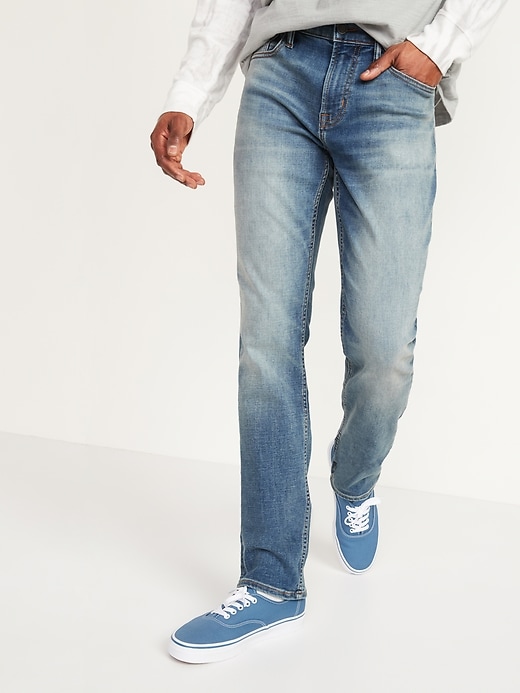 Old Navy Straight 360° Stretch Performance Jeans for Men. 1