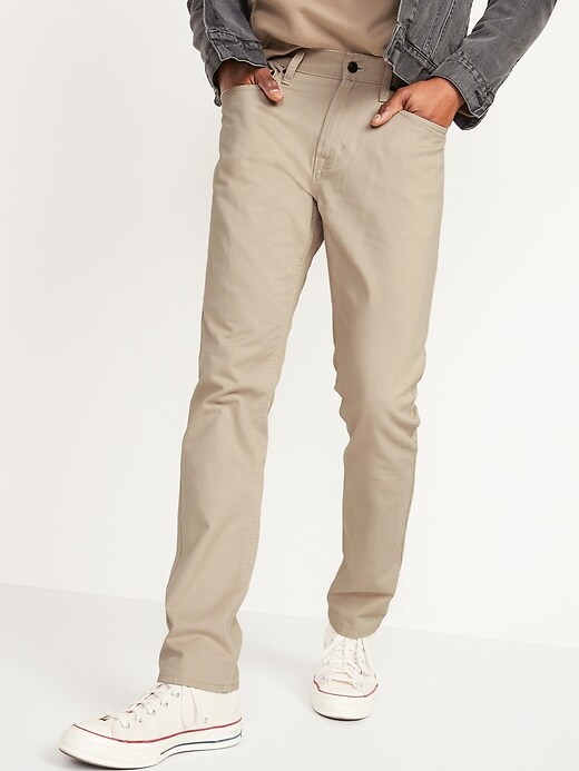 Old Navy Wow Slim Five-Pocket Pants beige. 1