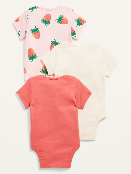 View large product image 2 of 2. 3-Pack Short-Sleeve Bodysuit for Baby