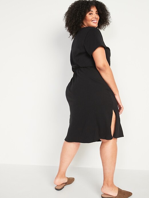 Waist Defined Slub Knit Plus Size Midi Dress Old Navy