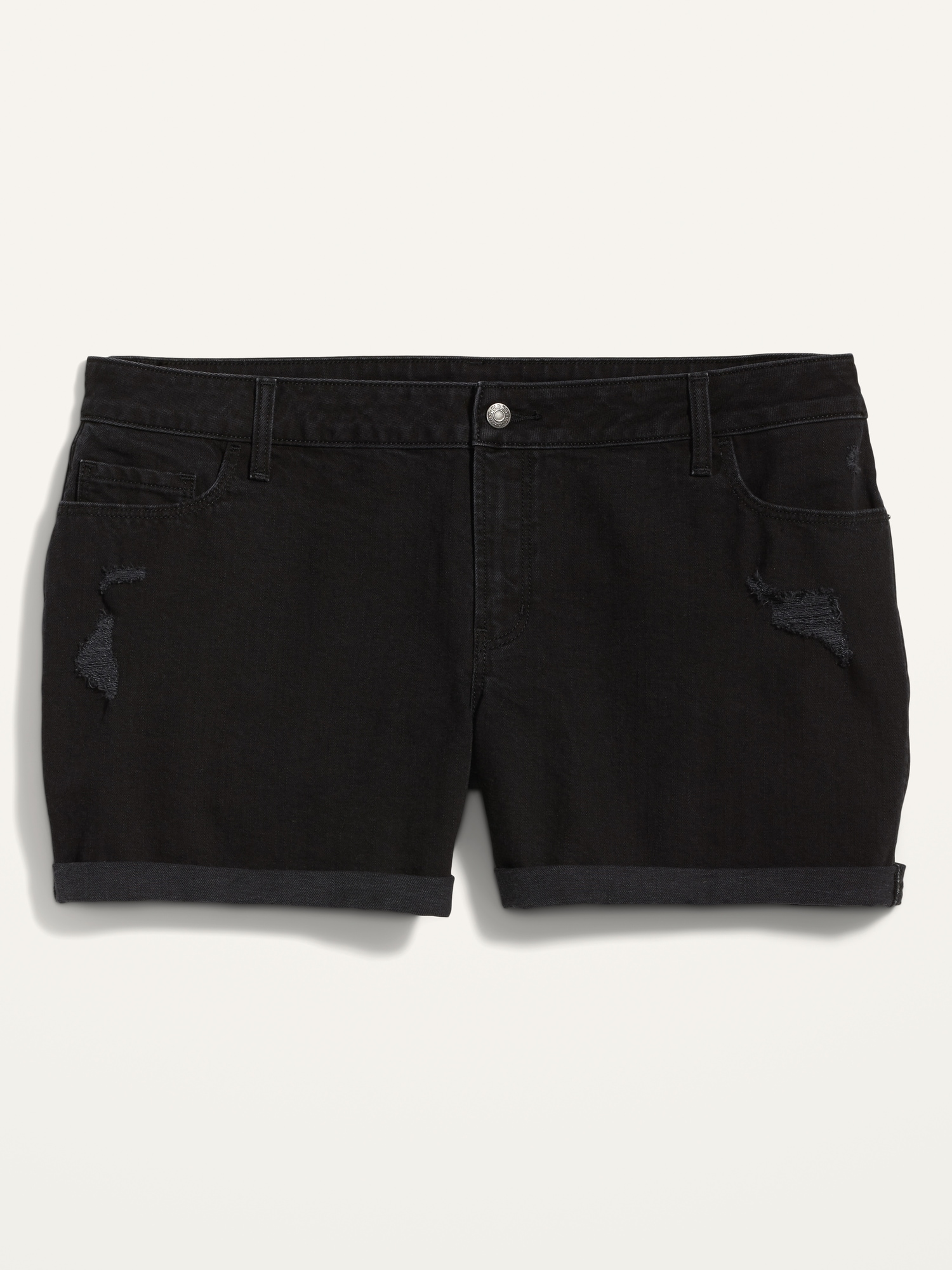 Denim Shorts, Jean Shorts, Black, Plus Size