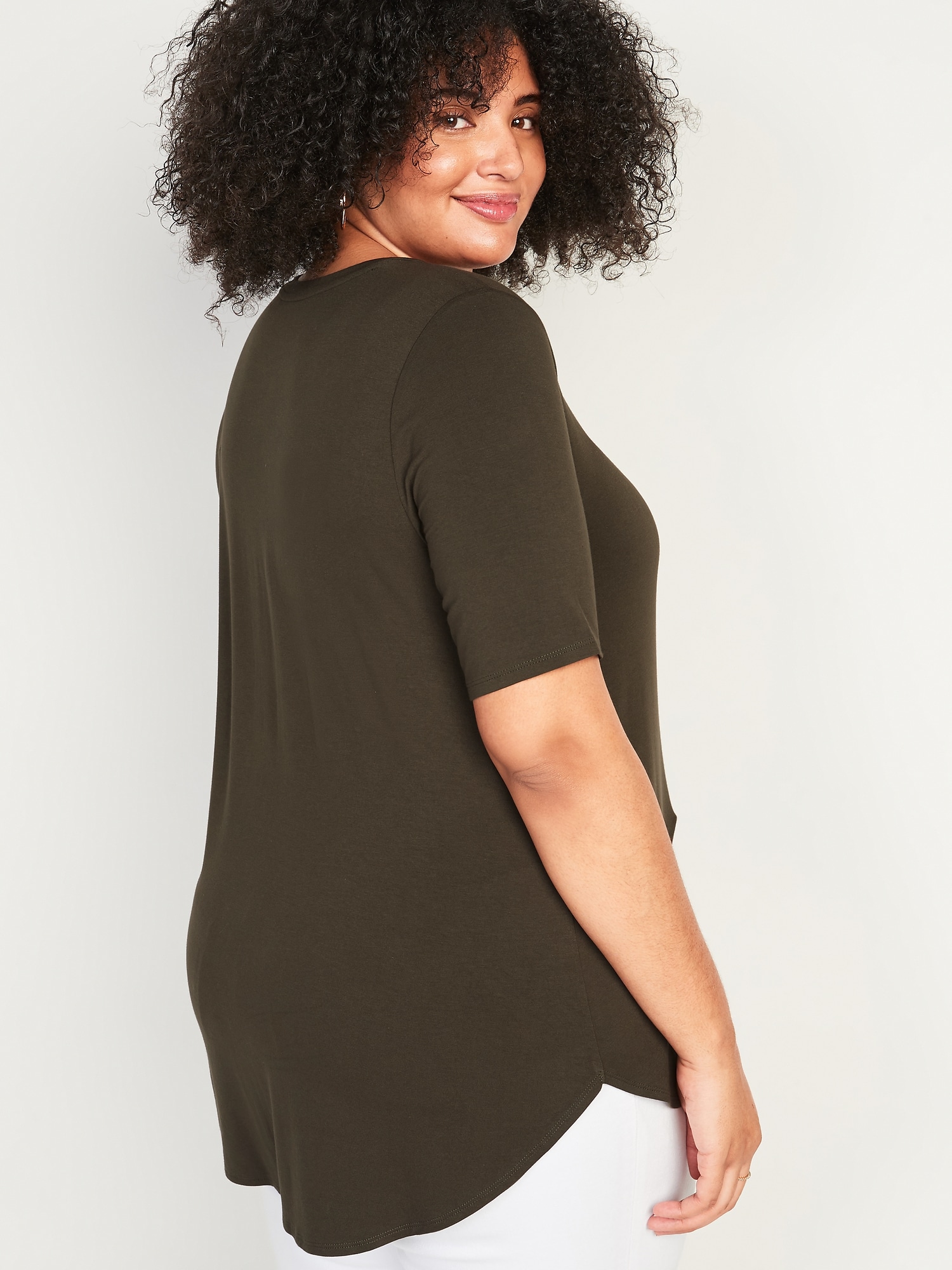 plus size elbow sleeve tee