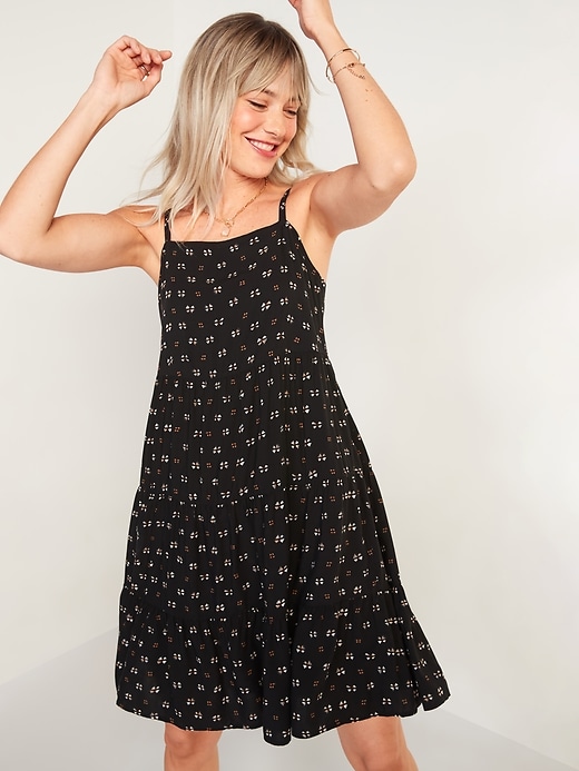 Old Navy - Printed Sleeveless Tiered Swing Dress for Women