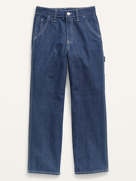 View large product image 1 of 2. High-Waisted Workwear Ankle Jeans for Girls