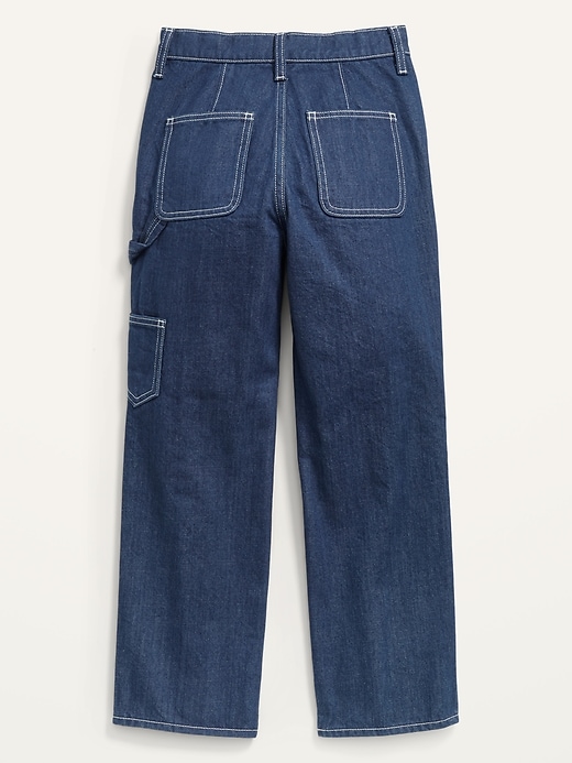 View large product image 2 of 2. High-Waisted Workwear Ankle Jeans for Girls