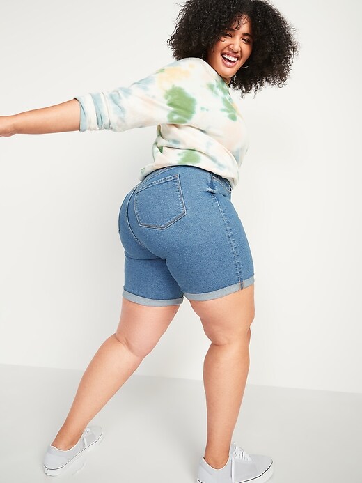 Plus size bermuda denim clearance shorts