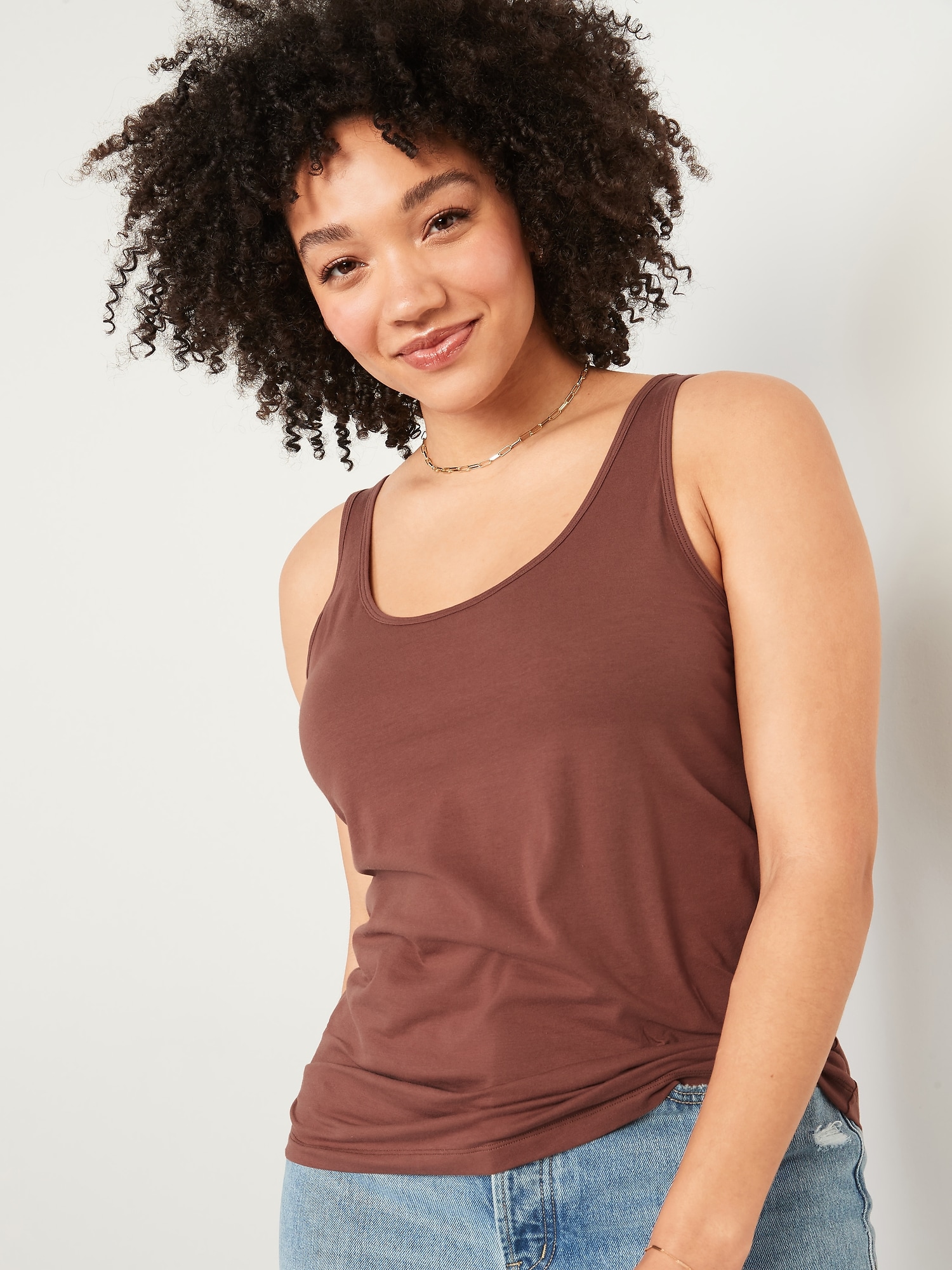 Old Navy First-Layer Fitted Tank for Women beige. 1