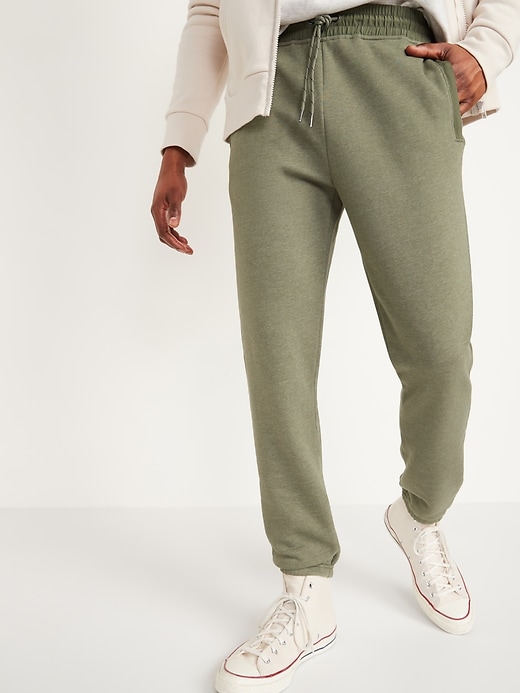 View large product image 1 of 3. Tapered Woven-Trim Zip-Pocket Sweatpants
